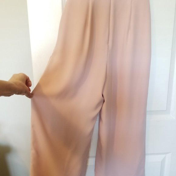 Tahari Blush Rose Pink Sleeveless Capri Midi Jumpsuit Women's Size 2 - Picture 4 of 6